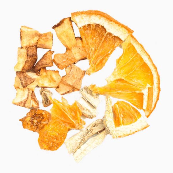 Orange-Ginger te, tea, infusión frutal Propiedasdes: Inmunidad, relax, resfrió, para niños, inmunidad. Inflamación.