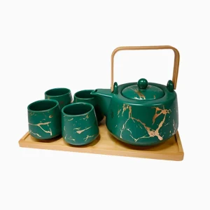 Set De Té Marble Jade Bamboo