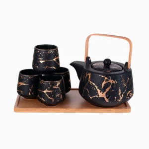 Set De Té Marble Noir Bamboo
